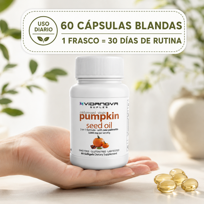 Aceite de semilla de calabaza para el bienestar urinal masculino